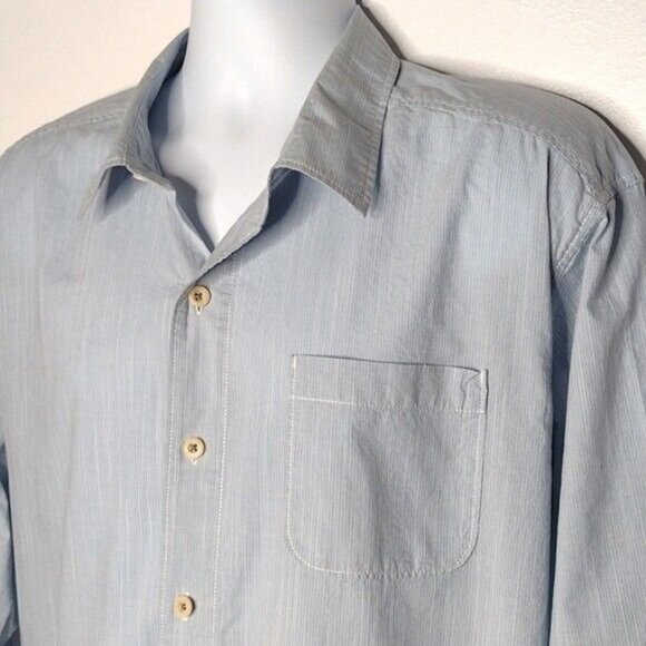Tommy Bahama Relax Blue Long Sleeve Stripe Button Up Shirt Men XL X-Large - Picture 5 of 9